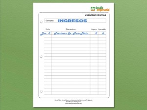 Cuaderno de Notas. Ingreso. Lunes 3, Pr&eacute;stamo del Sr. Paco Plata